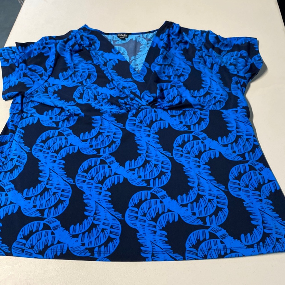Blouse rafaella blue and black print